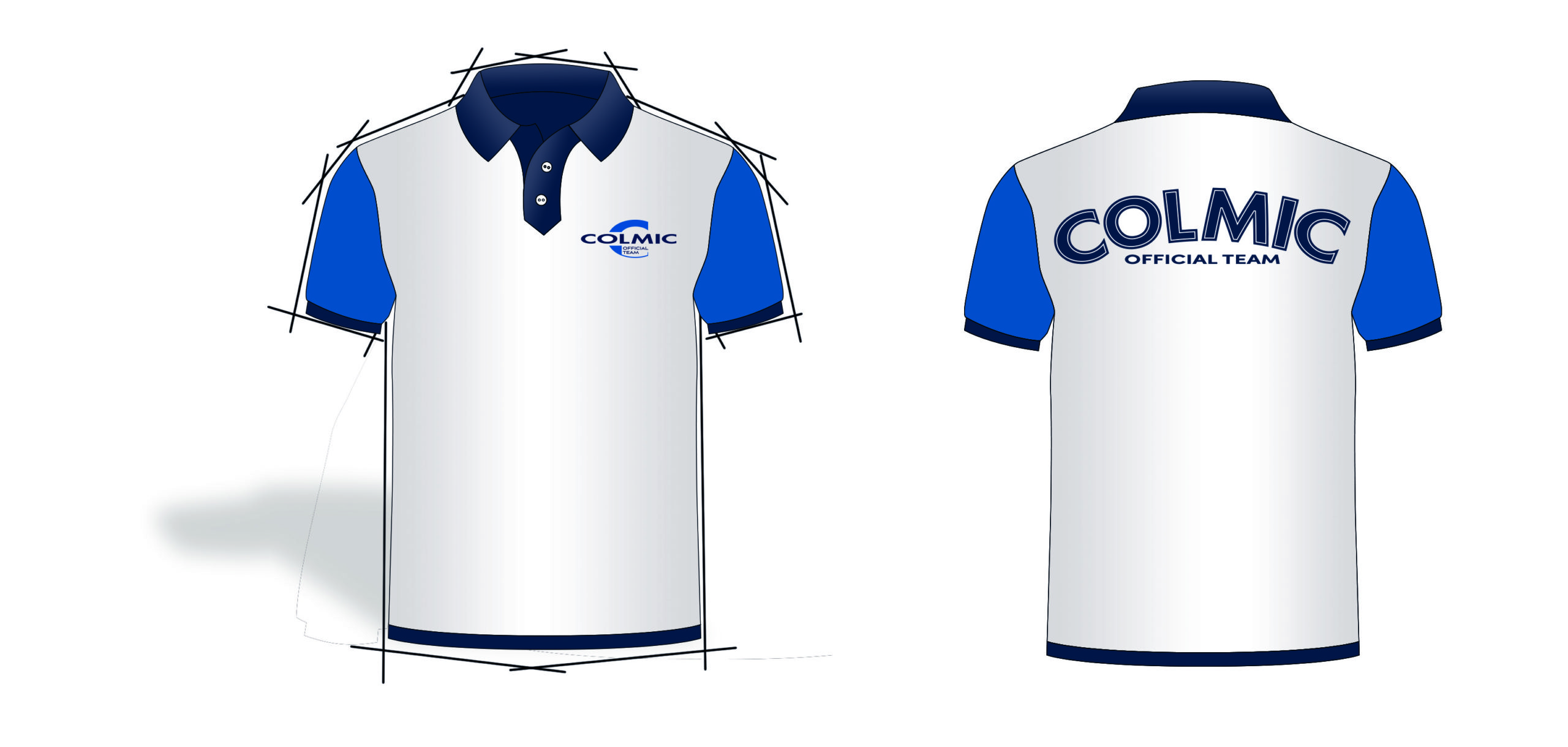 Colmic Abbigliamento Polo cotone Blu Official Team pesca New collection CSP 